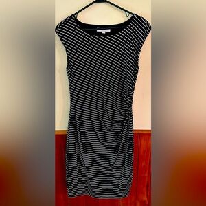 Loft white striped, sleeveless dress.